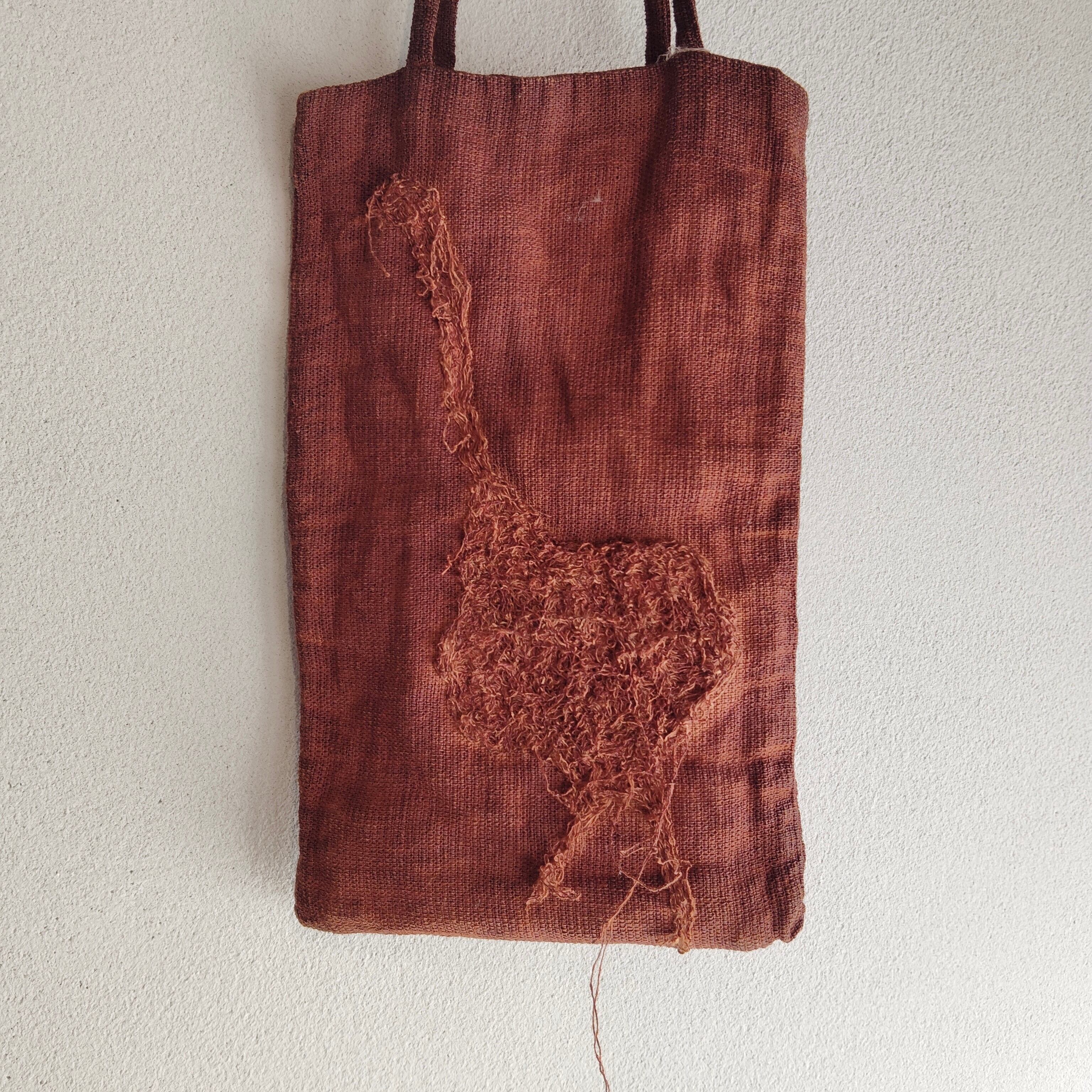 akordo/アコルド #4トートバッグ(ダチョウ) 柿渋レッド