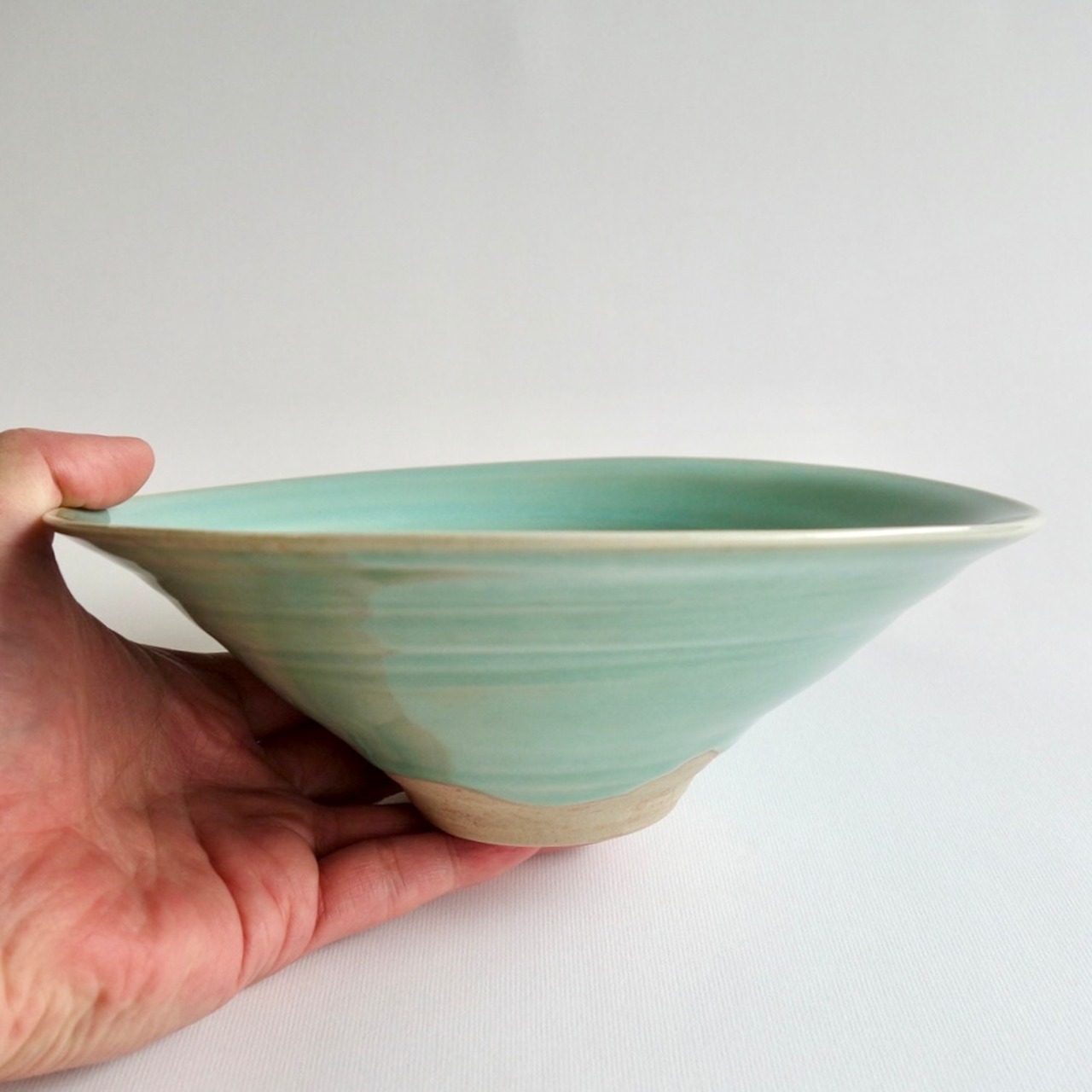 翡翠ろくろ目７寸鉢