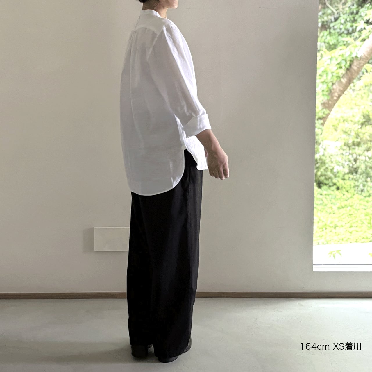 アシードンクラウド Handwerker メンズ リネンシャツ Lサイズ ハンドベーカーノーカラーリネンシャツ ASEEDONCLOUD Handwerker