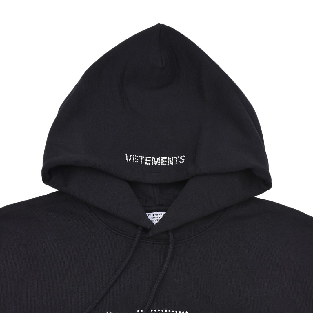 VETEMENTS VIP CRYSTAL LOGO HOODIE