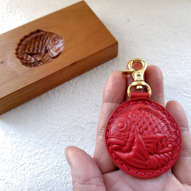 めでたい丸鯛くんのキーホルダー（栃木レザー）