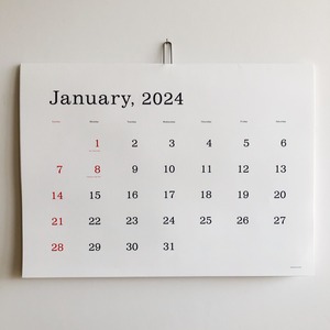 葛西薫カレンダー　2024（罫線なし）
