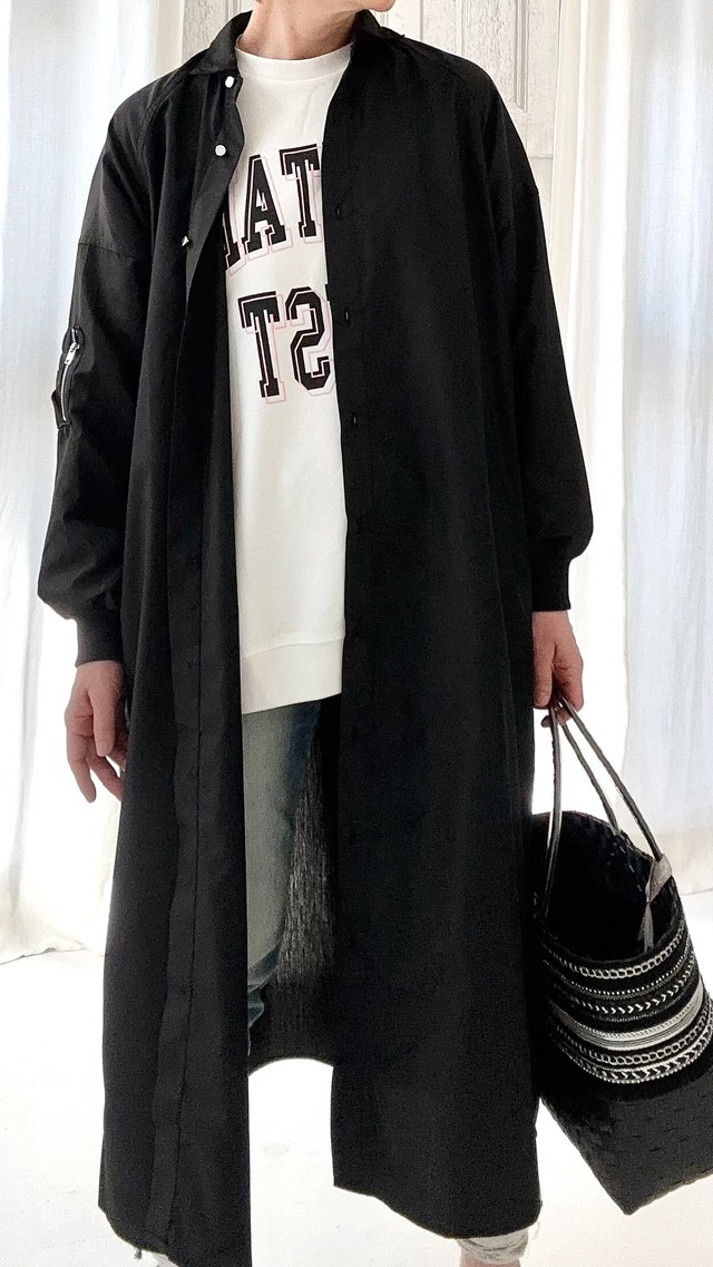 ミリタリーma1 レディースロングシャツ