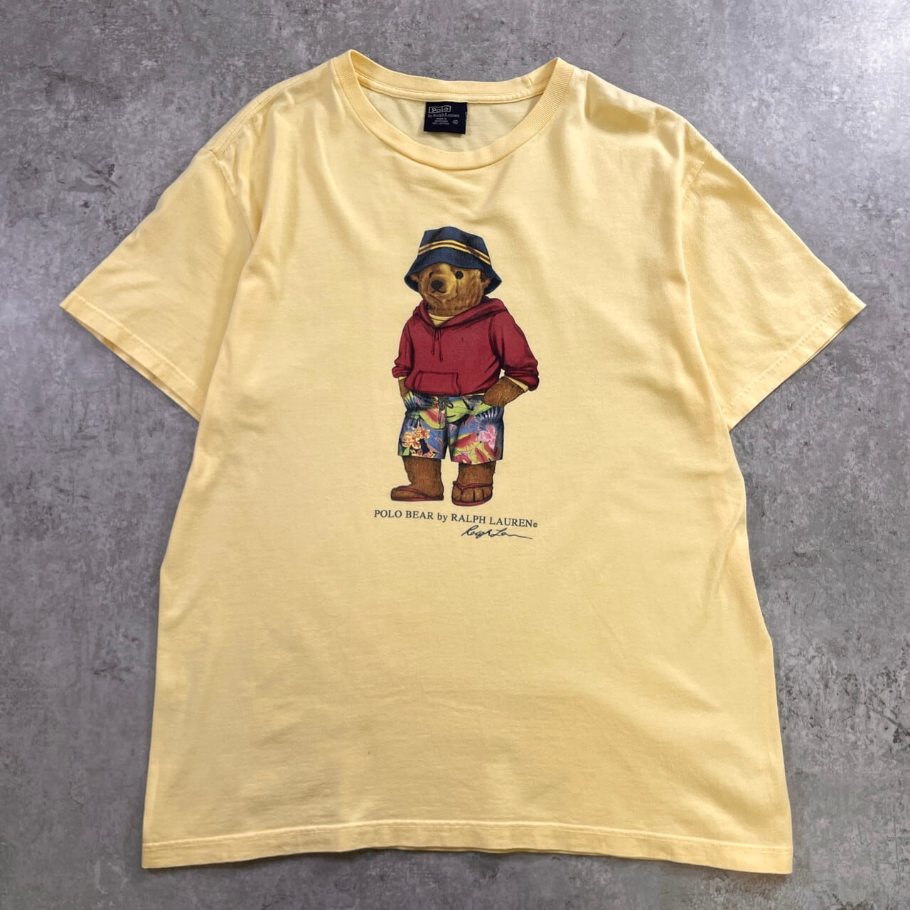 【新品】ポロベア Tシャツ イエロー系　ポロラルフローレン Polo by Ralph Lauren ラルフローレン ポロベア Tシャツ メンズL相当