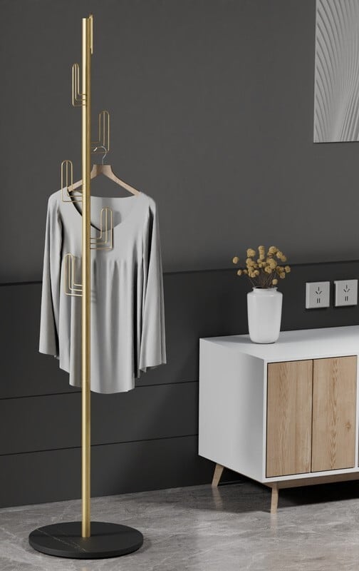 ポールハンガー コートラックスタンド アンティーク調 ゴージャス