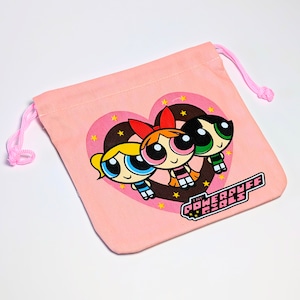 ✨️可愛すぎて何枚も欲しい♡✨️アメリカンキャラクターPURSE【The Powerpuff Girls(パワーパフガールズ)】アメリカンキャラクター巾着袋 〚アメリカン雑貨 アメトイ〛