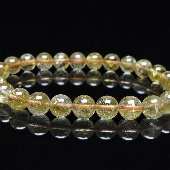 ルチル ブレスレット タイチンルチルクォーツ ブレスレット 7mm ルチルクォーツ ブレス 一点物  111-41656