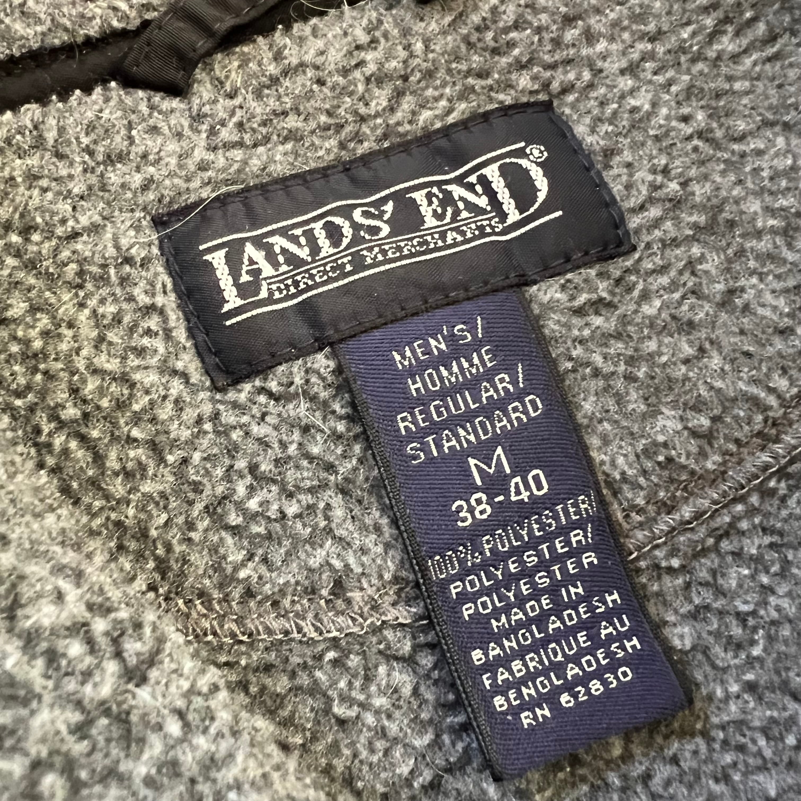 希少◎USA製LANDS'ENDヴィンテージ90sテックフリースベストXLグレー 90年代 USA製 LANDS' END ランズエンド フリースベスト POLARTEC