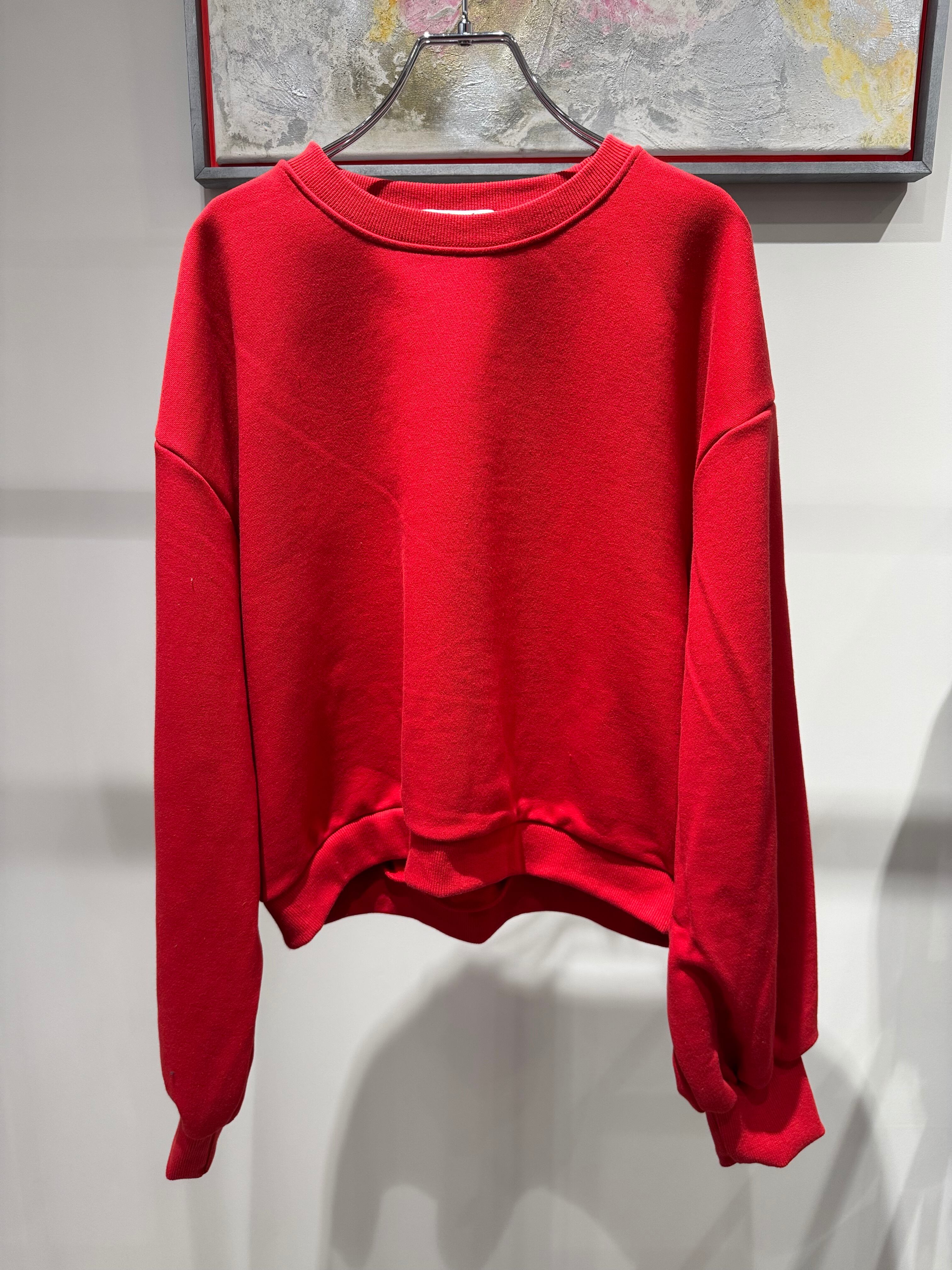 red color cropped sweat