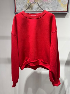 red color cropped sweat