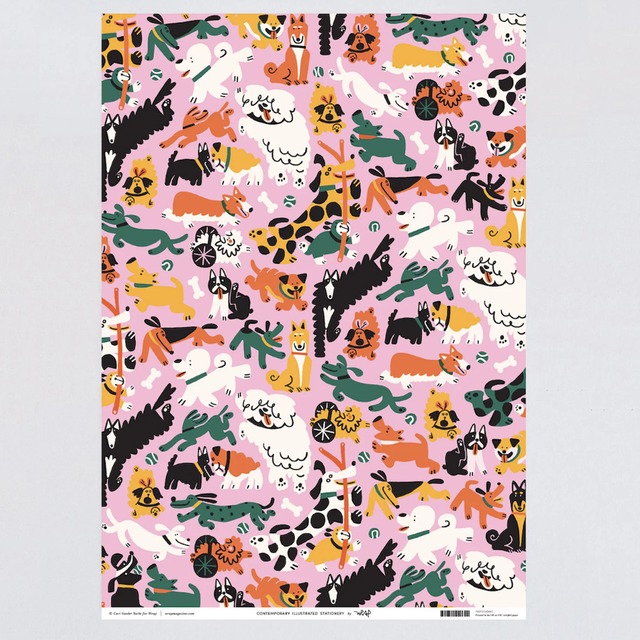 WRAP Wrapping Paper "Dog's Day Out" Artwork by Cari Vander Yacht(49cm x 70cm)