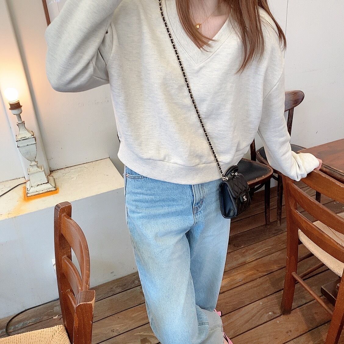 V sweat tops / oatmeal (4月上旬頃発送予定)