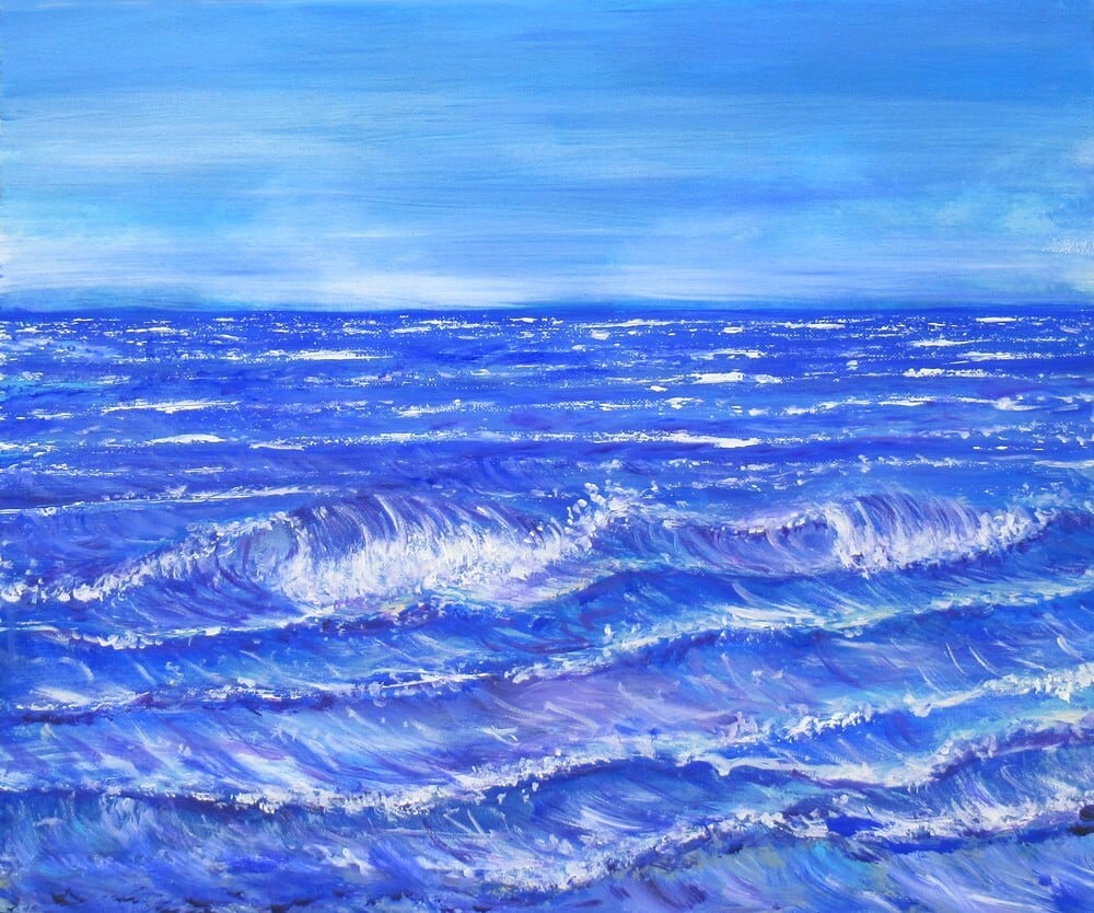 海 絵画（01）sea アクリル画 8号 ocean F8 KIYOKAWA AIMI【絵画 送料