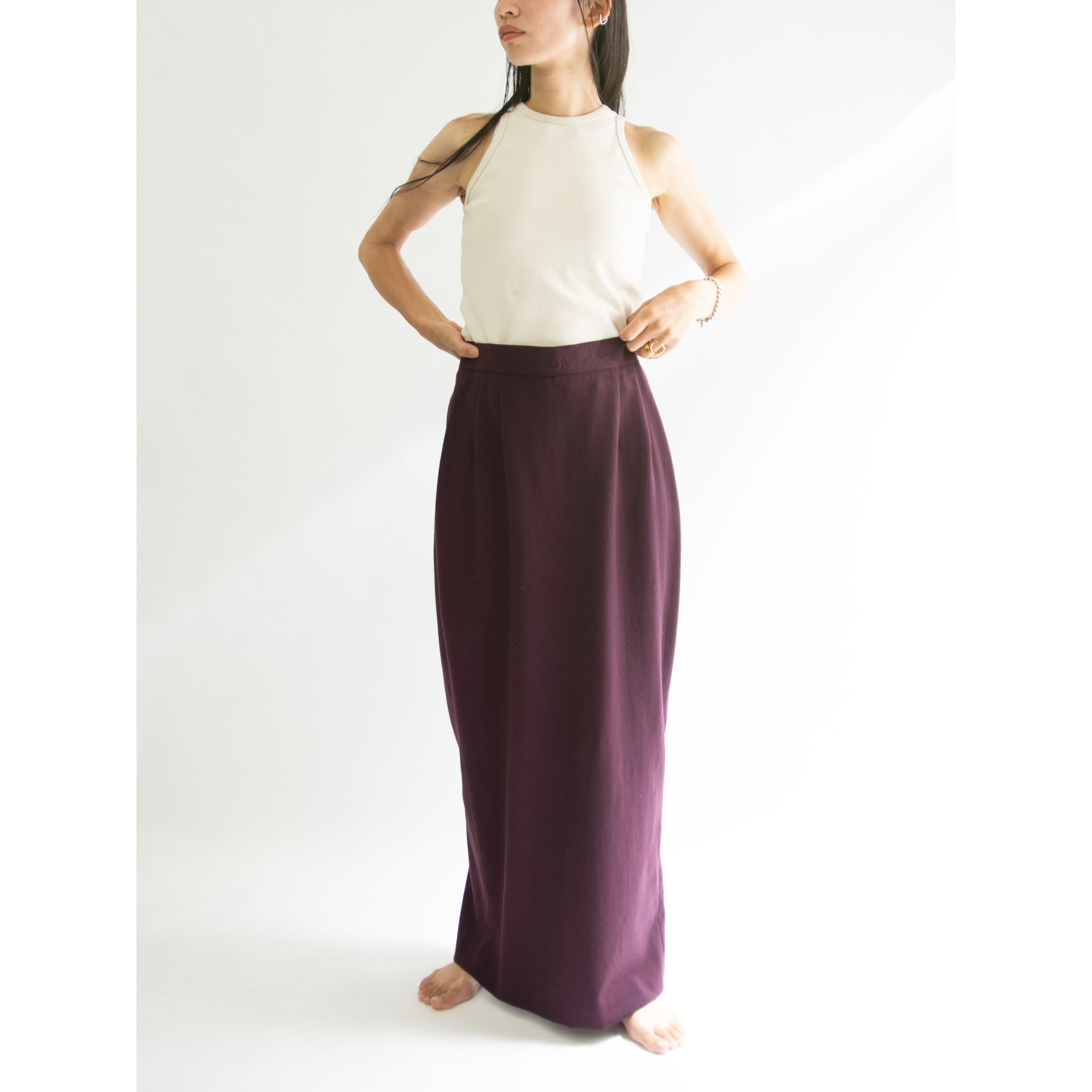 KENZO】Made in France Stretch Wool Long Skirt（ケンゾー フランス製 ...