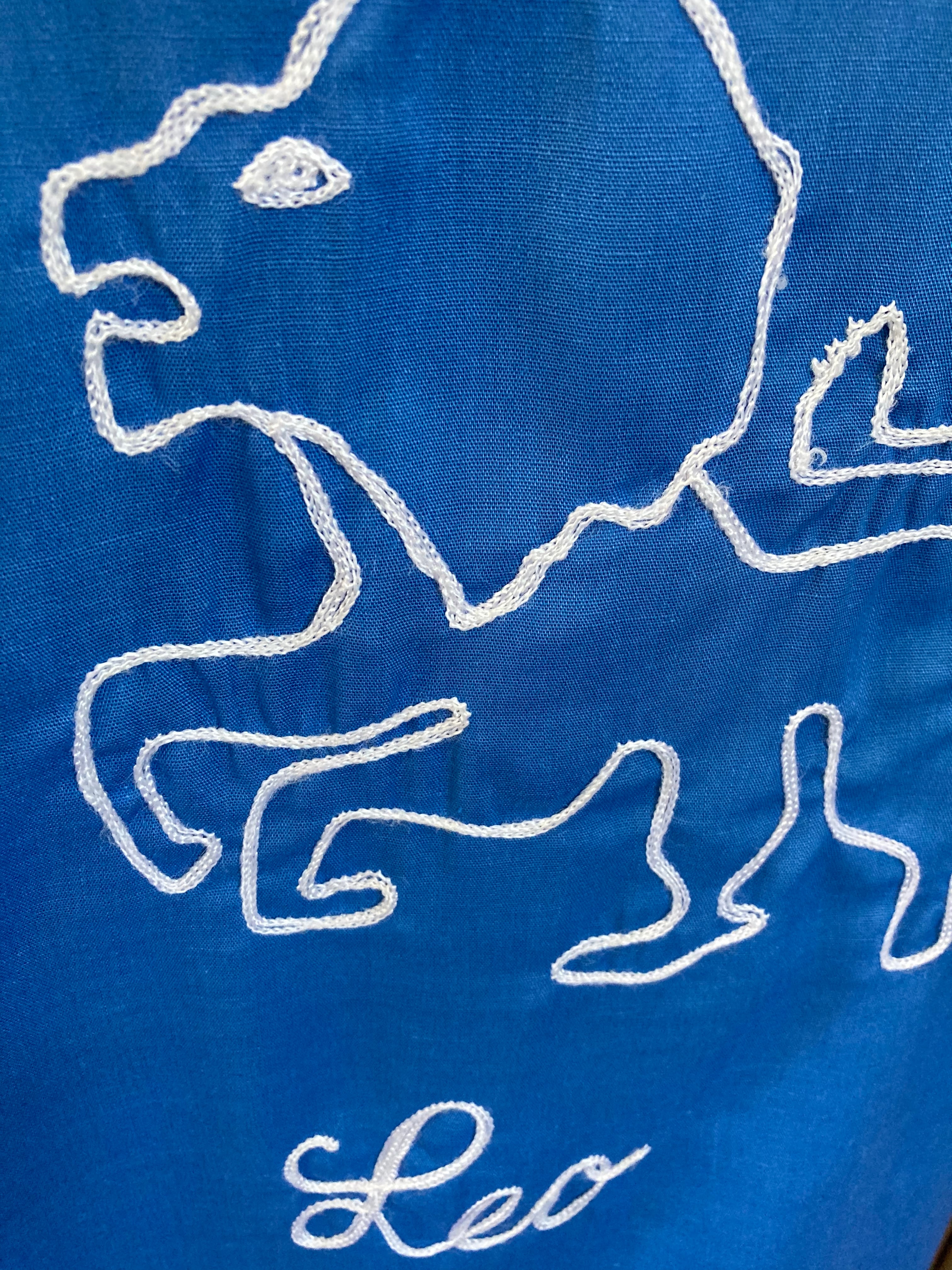 70s オリンピアン ボーリングシャツ USA製 ブルー Leo ライオン