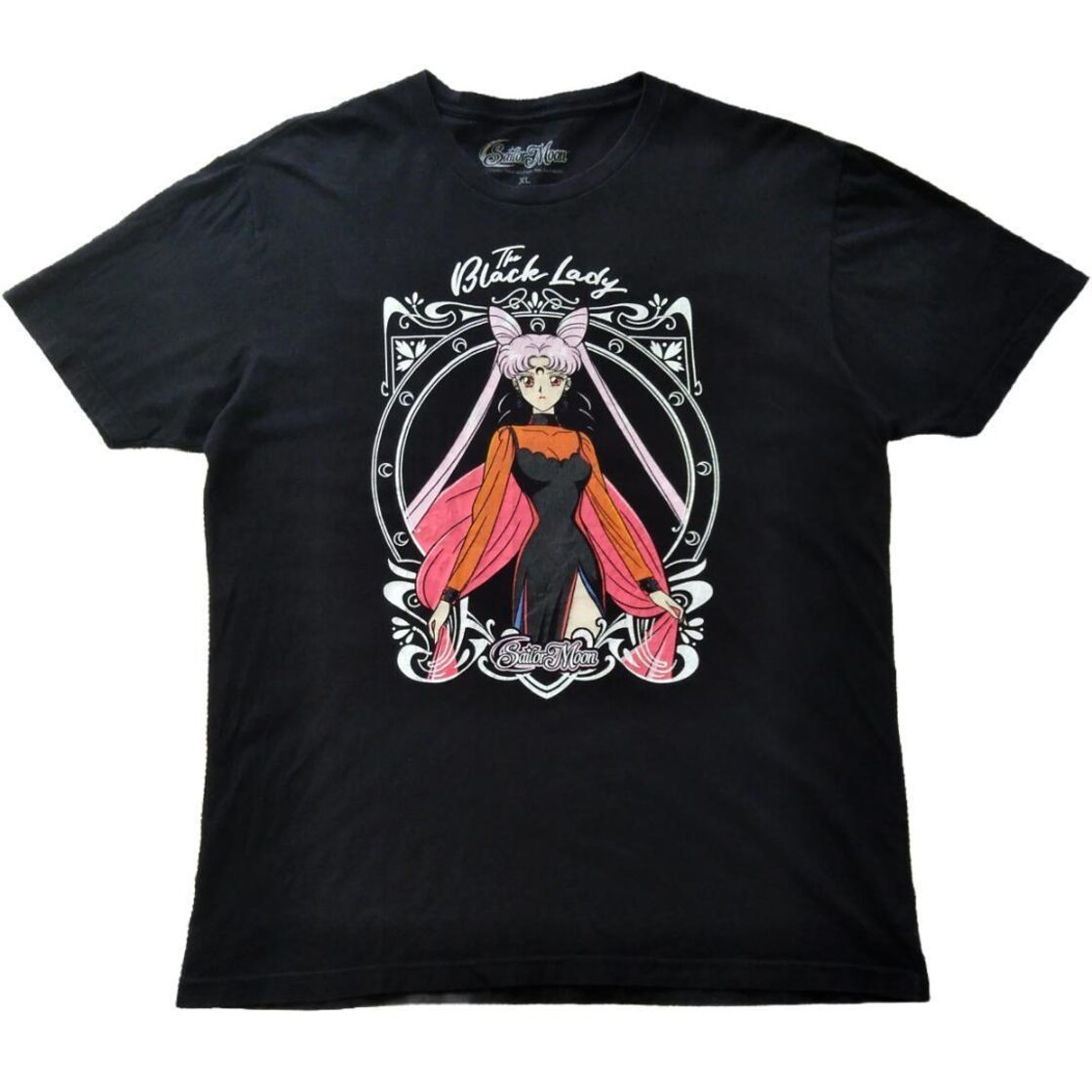 古着 セーラームーン Tシャツ XLサイズ 黒 ブラックレディ アニメT 