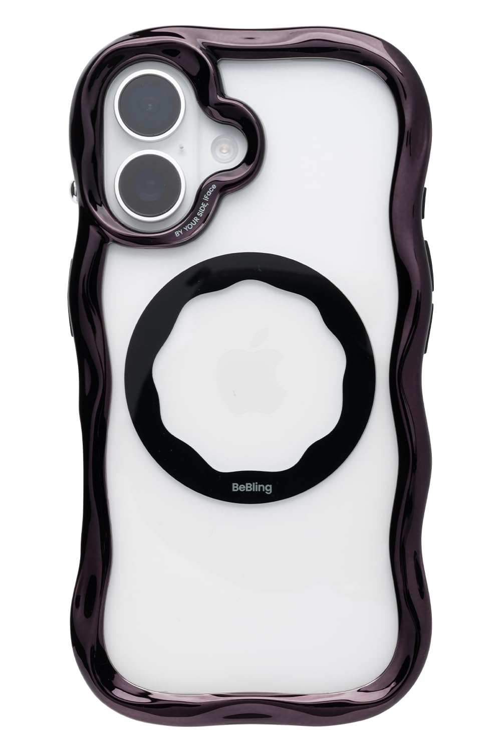 iFace BeBling Wave MagSynq iPhone 16 対応 ケース クリア MagSafe対応 (ブラック)