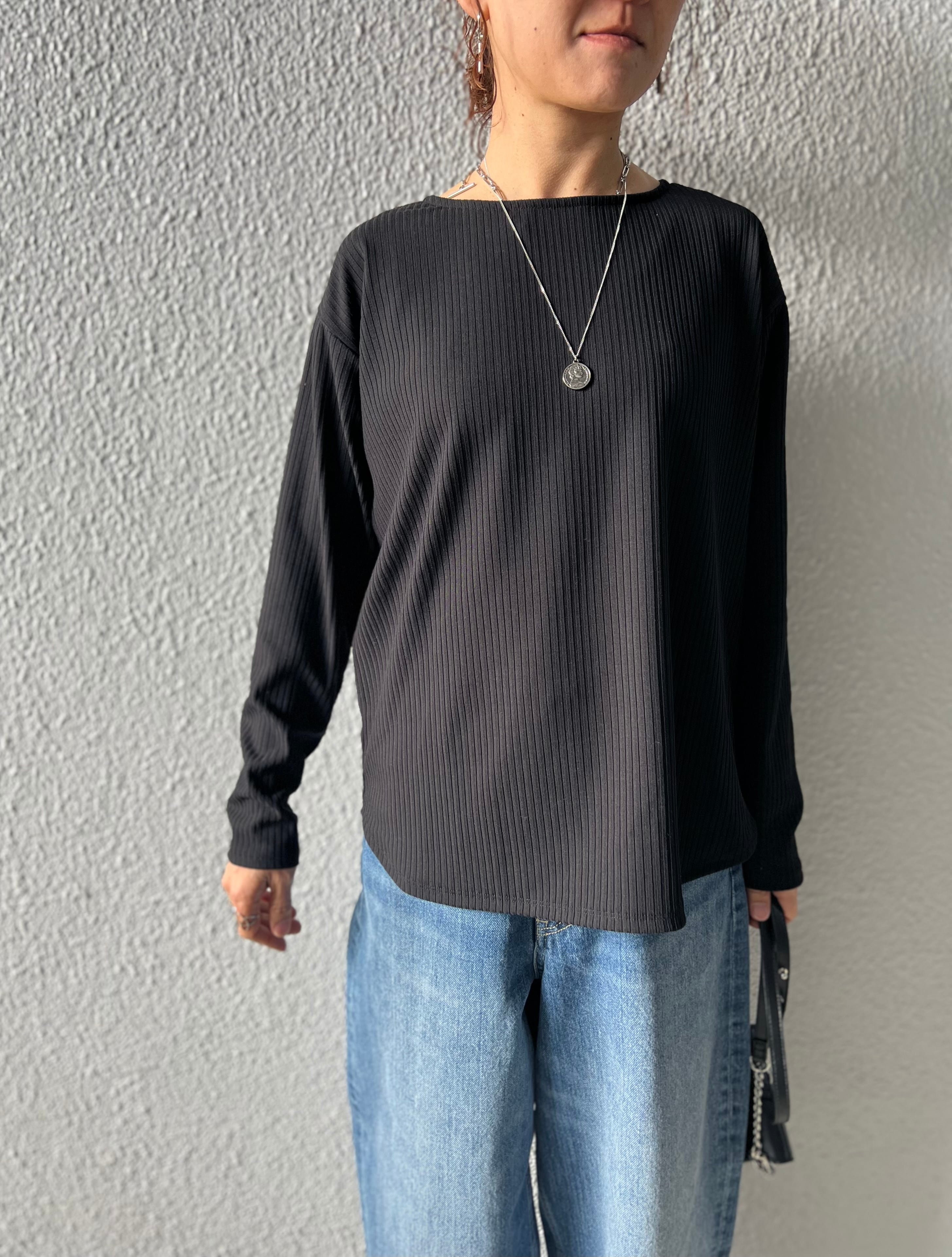 【LEMELANGE】ボートネックストレッチリブtee 8551006