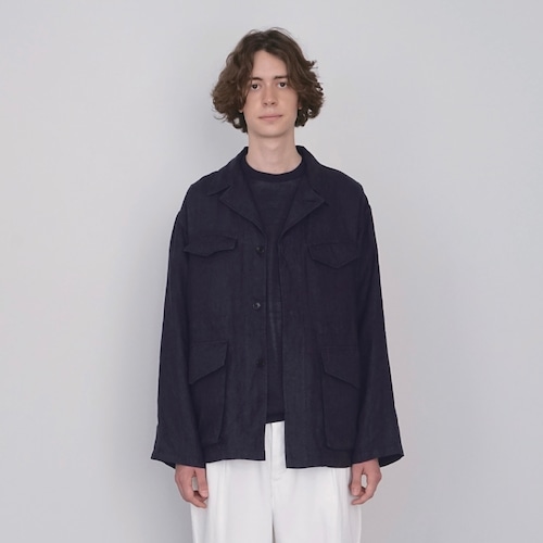 BAUTH “ LINEN MILITARY JACKET ( Navy )”