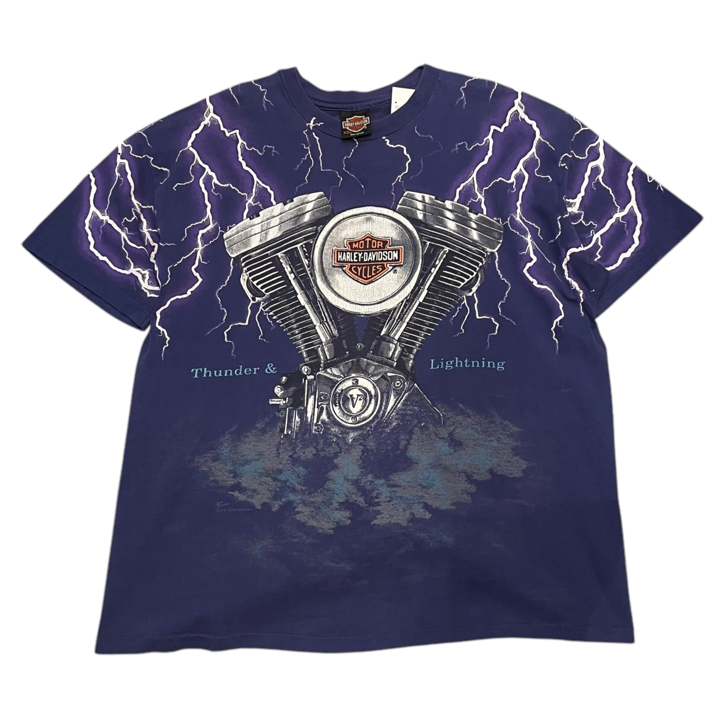 1990s AMERICAN THUNDER "NAVY" T-shirt