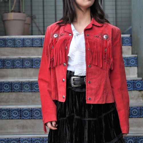 USA VINTAGE Scully CONCHO FRINGE LEATHER JACKET/アメリカ古着コンチョフリンジレザージャケット