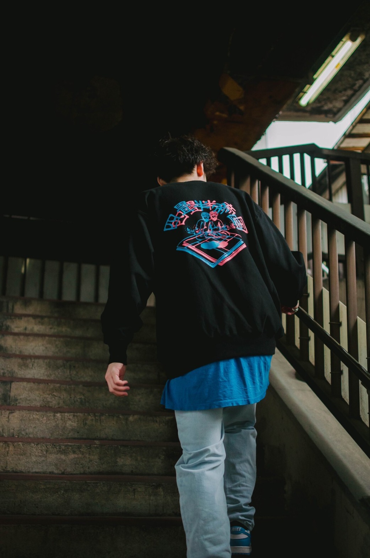 四畳半帝国 Sweat shirt-blurred   黒