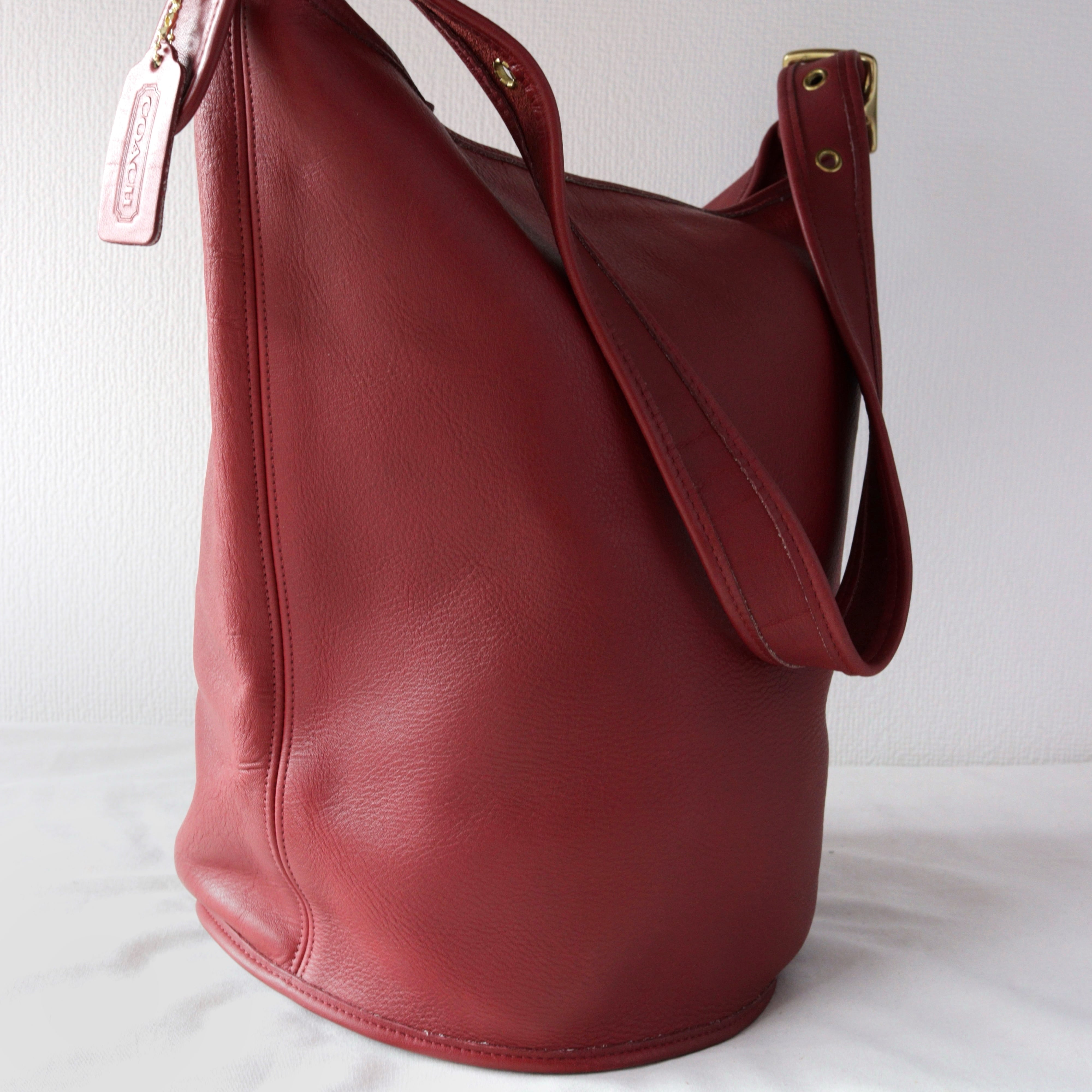 vintage coach old toto ボルドー A4収納 オールドコーチ OLD COACH CHESTER BAG BURGUNDY 珍しいボルドーカラー🍷 貴重な箱付き