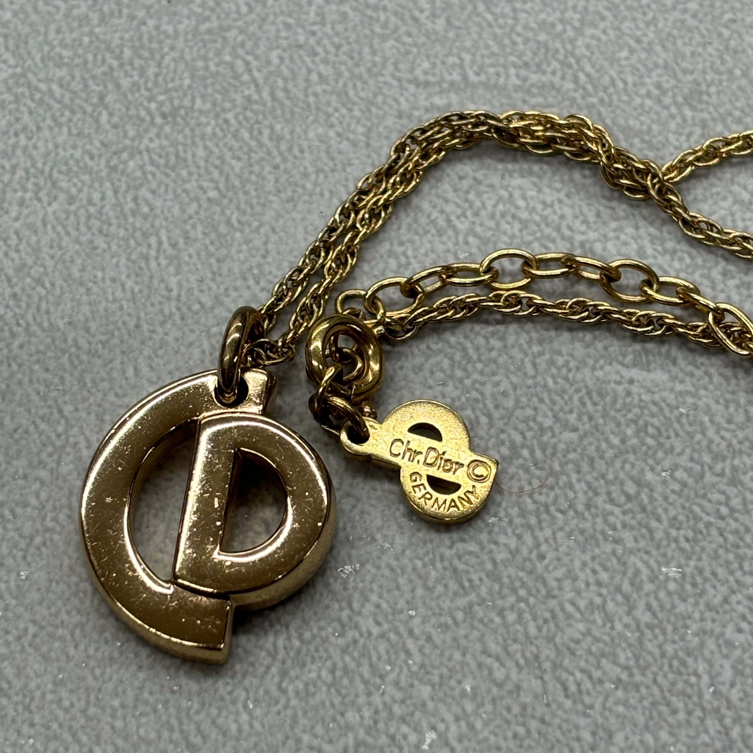 【Christian Dior】vintage necklace ネックレス ディオール ゴールドカラー
