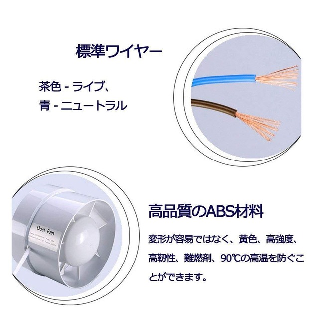 【在庫セール】100mm ダクト用換気扇 ブースターファン静音インラインダクト通気用送風機、ダクト、通気口、育成用テントでの空調用排気