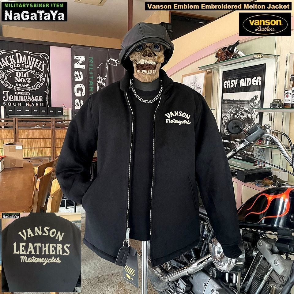 VANSON バンソン ロゴエンブレム刺繍 メルトン ファラオジャケット