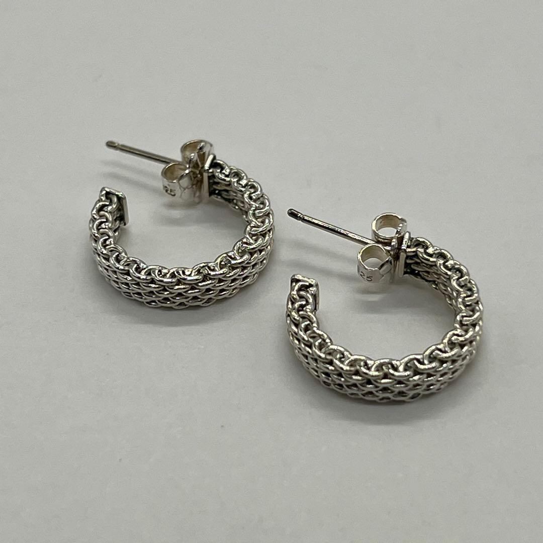 ティファニー TIFFANY サマセット フープピアス SV925 メッシュ