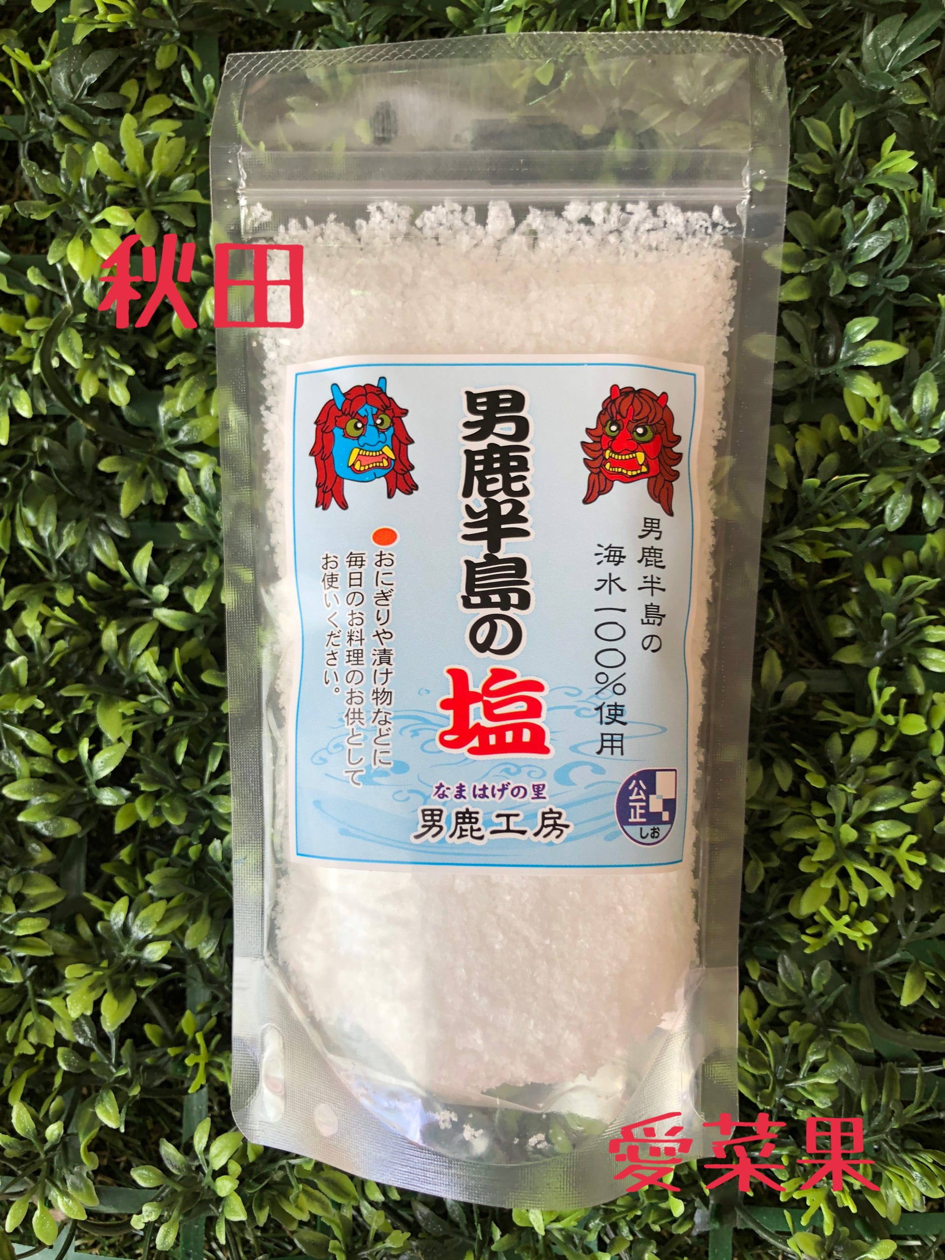 男鹿工房　～　80g　～　☆ローカルはおいしい☆こだわりローカルフーズのセレクトショップ　愛菜果～Ai　Sai　Ka　～　しお】なまはげの里　スタンドパック　男鹿半島の塩　秋田県・男鹿半島