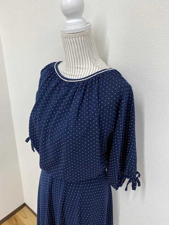 pindots ribbon jersey dress