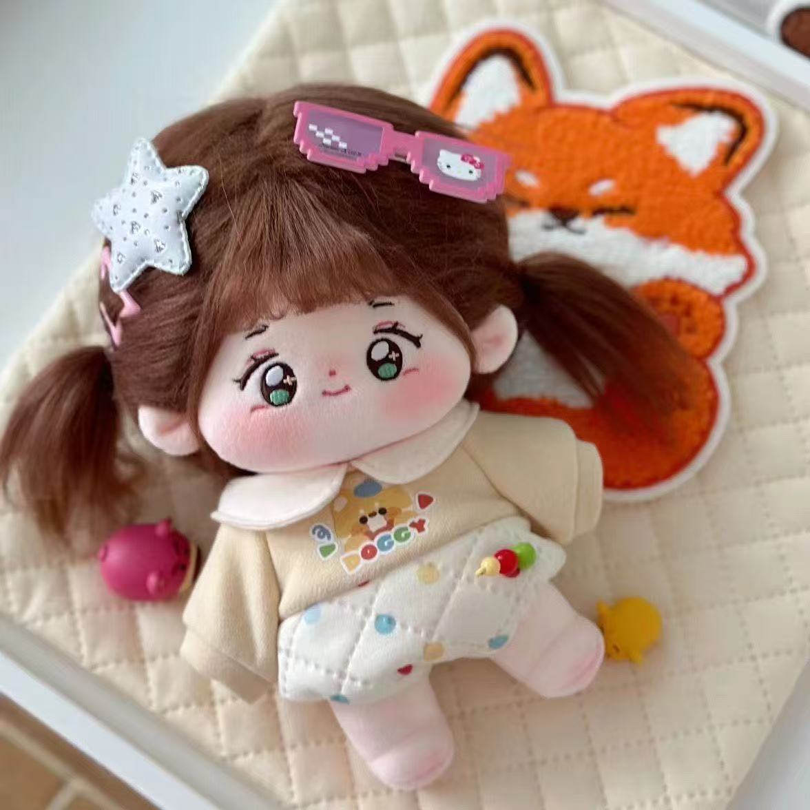 20cmぬいぐるみ用 カジュアル ロンパース かわいい動物柄 着せ替え服