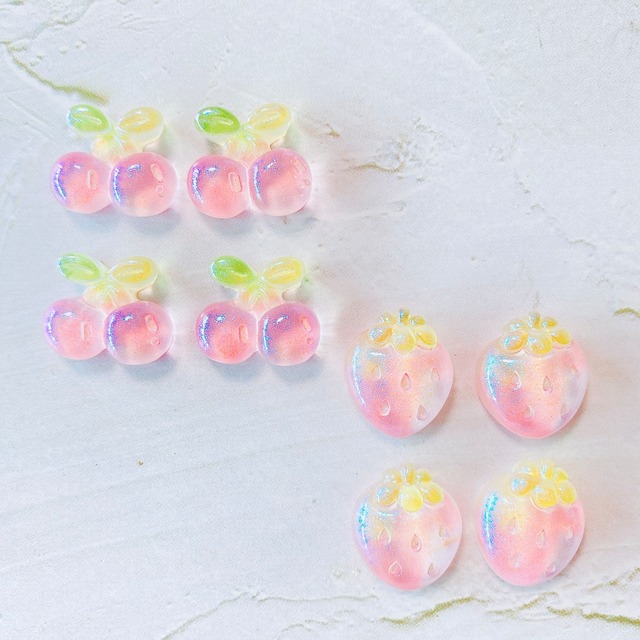 ・5個180円・ シャーベットピンク　いちご＆チェリー
