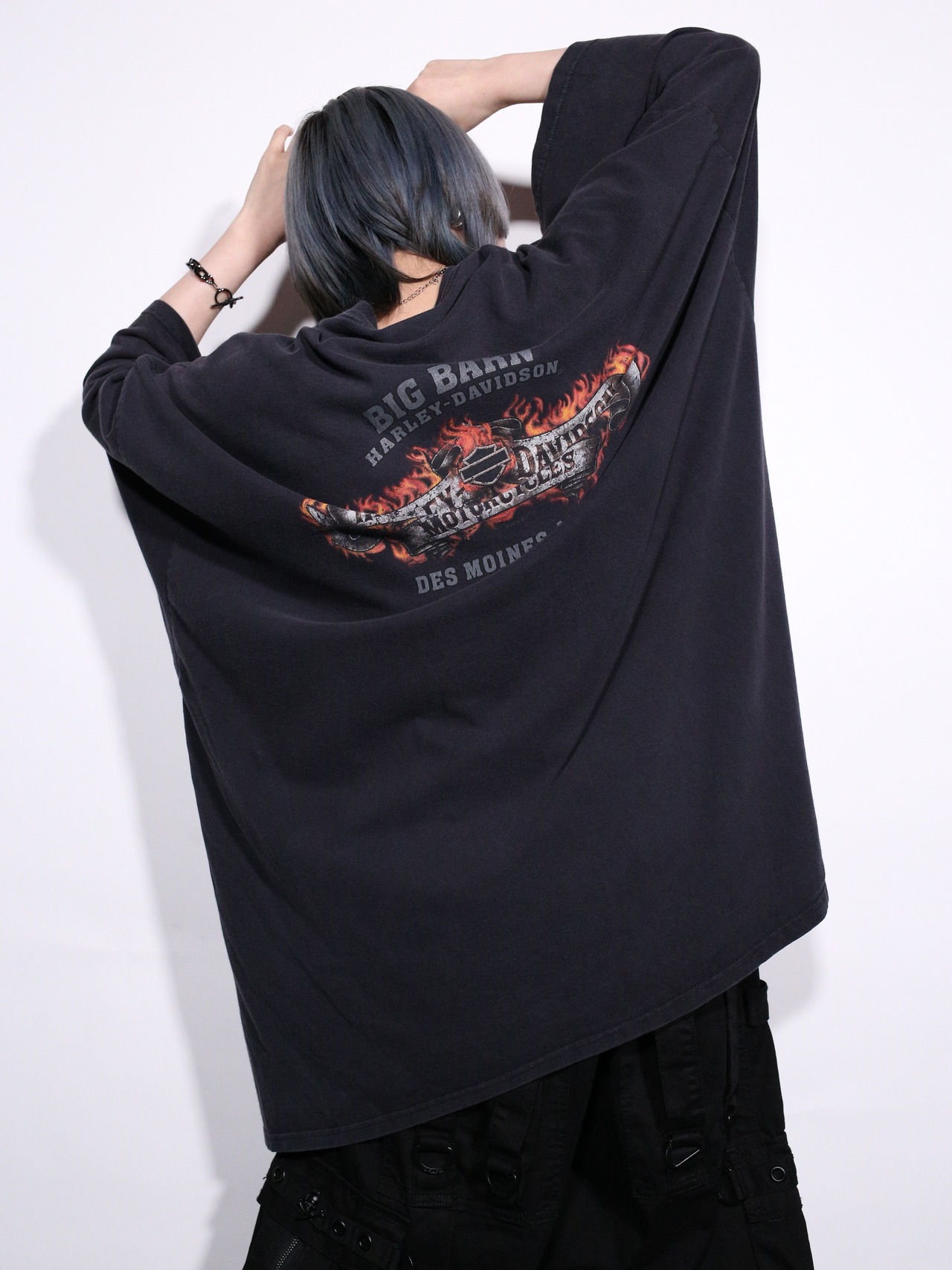 "Harley-Davidson" XXXXXL super over silhouette faded logo graphic tee - 7