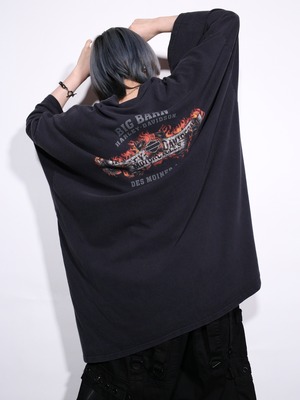 "Harley-Davidson" XXXXXL super over silhouette faded logo graphic tee