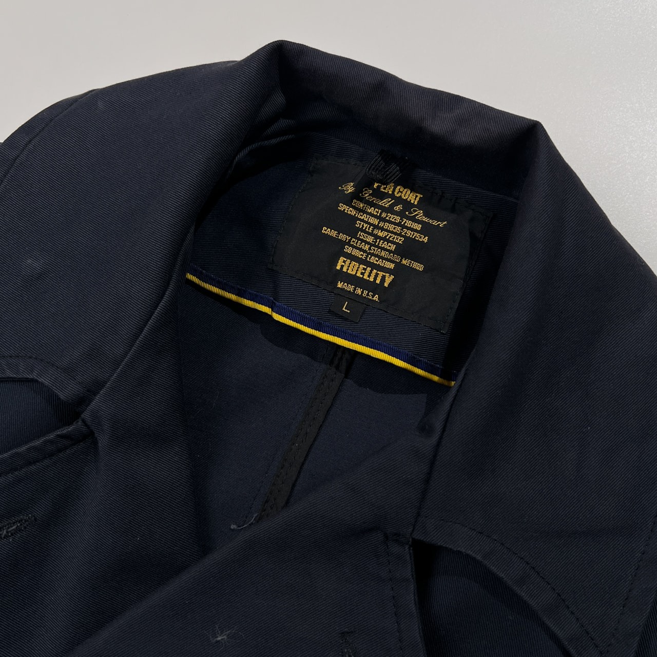 USA製 FIDELITY フィデリティ ツイルコットン ピーコート Pコート サイズ L /ネイビー/メンズ/アメリカ製