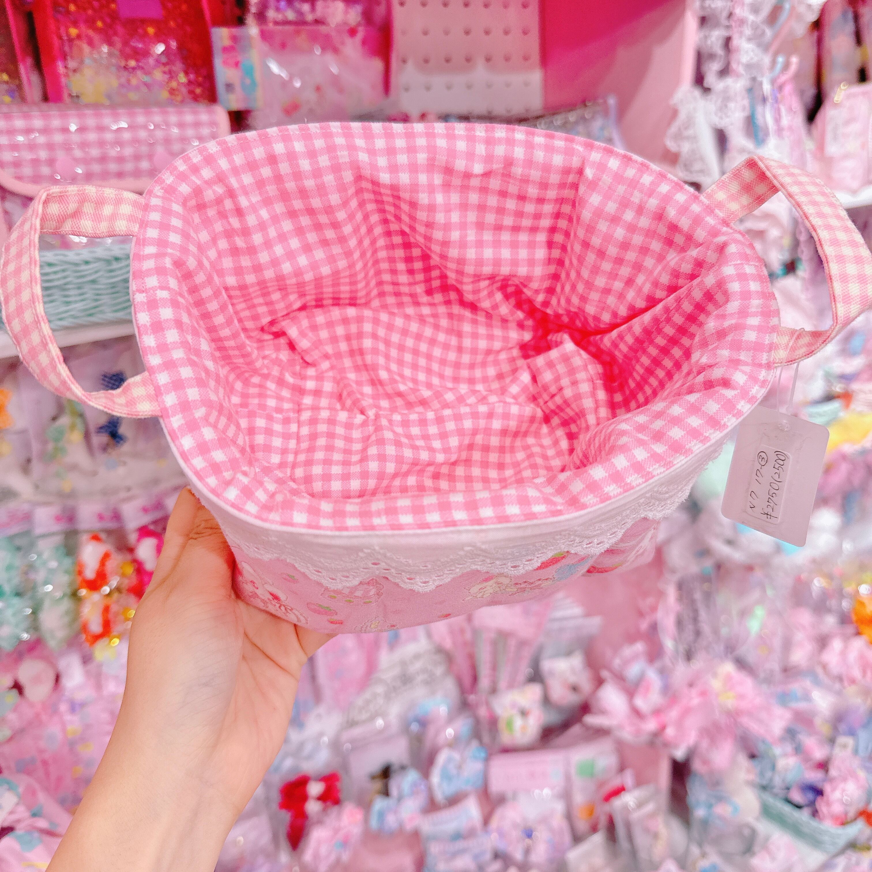 【N7】17-3キルティング布バスケット