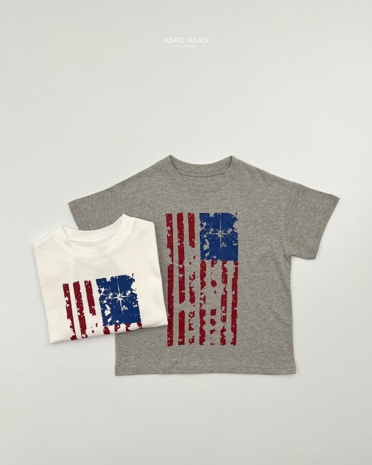 [HARO HARO] (Children's) Flagbox T-shirt (2XL/3XL/4XL) / [하로하로] (아동)플래그박스티 (2XL/3XL/4XL)