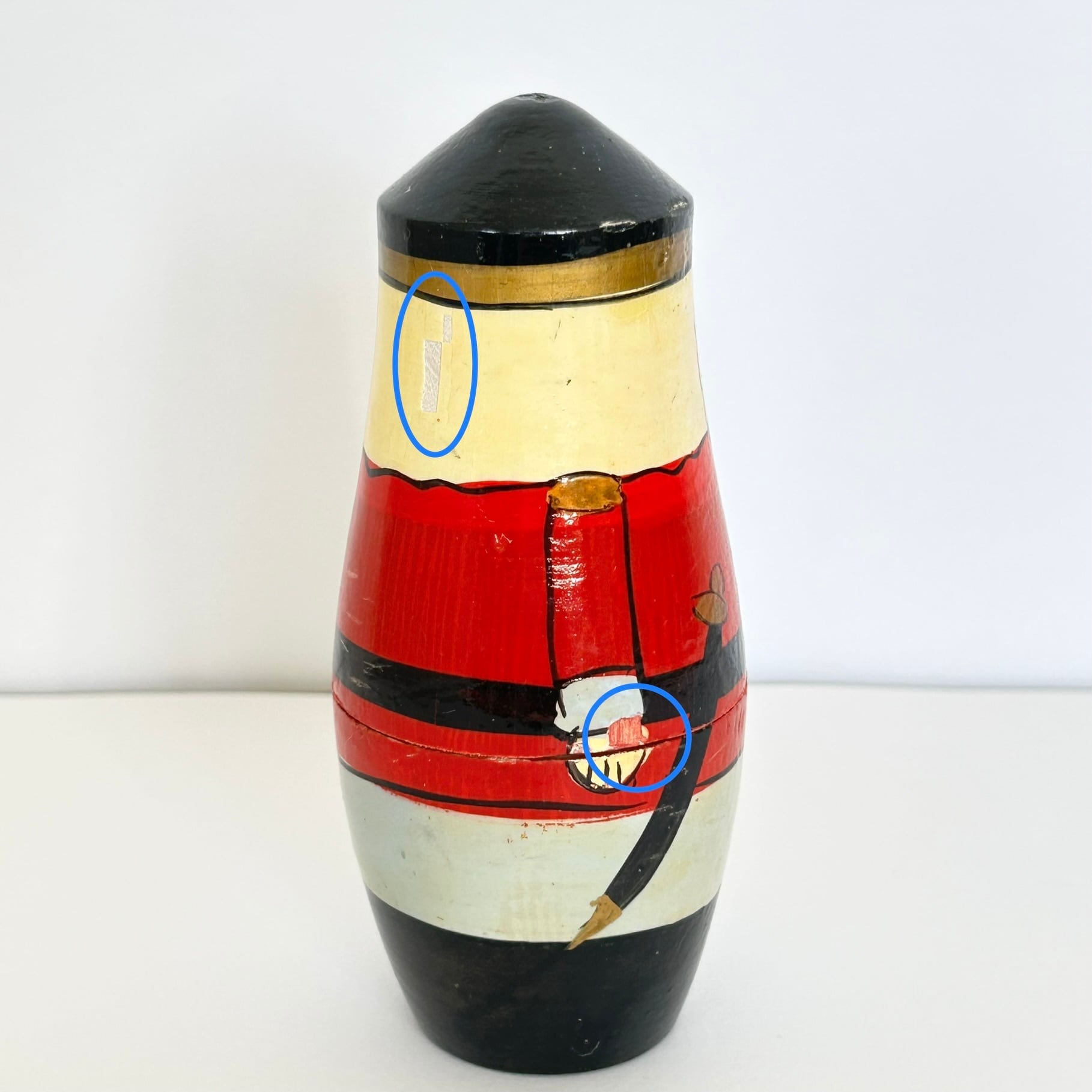 訳あり！ビンテージ くるみ割り人形 マトリョーシカ 14.5cm 4P ロシア