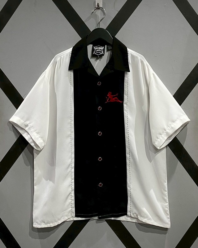 【X VINTAGE】Sexy Devil Embroidery Vintage Bowling Shirt