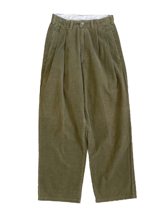 USED POLO by Ralph Lauren 2tuck corduroy pants (26×30) - olive