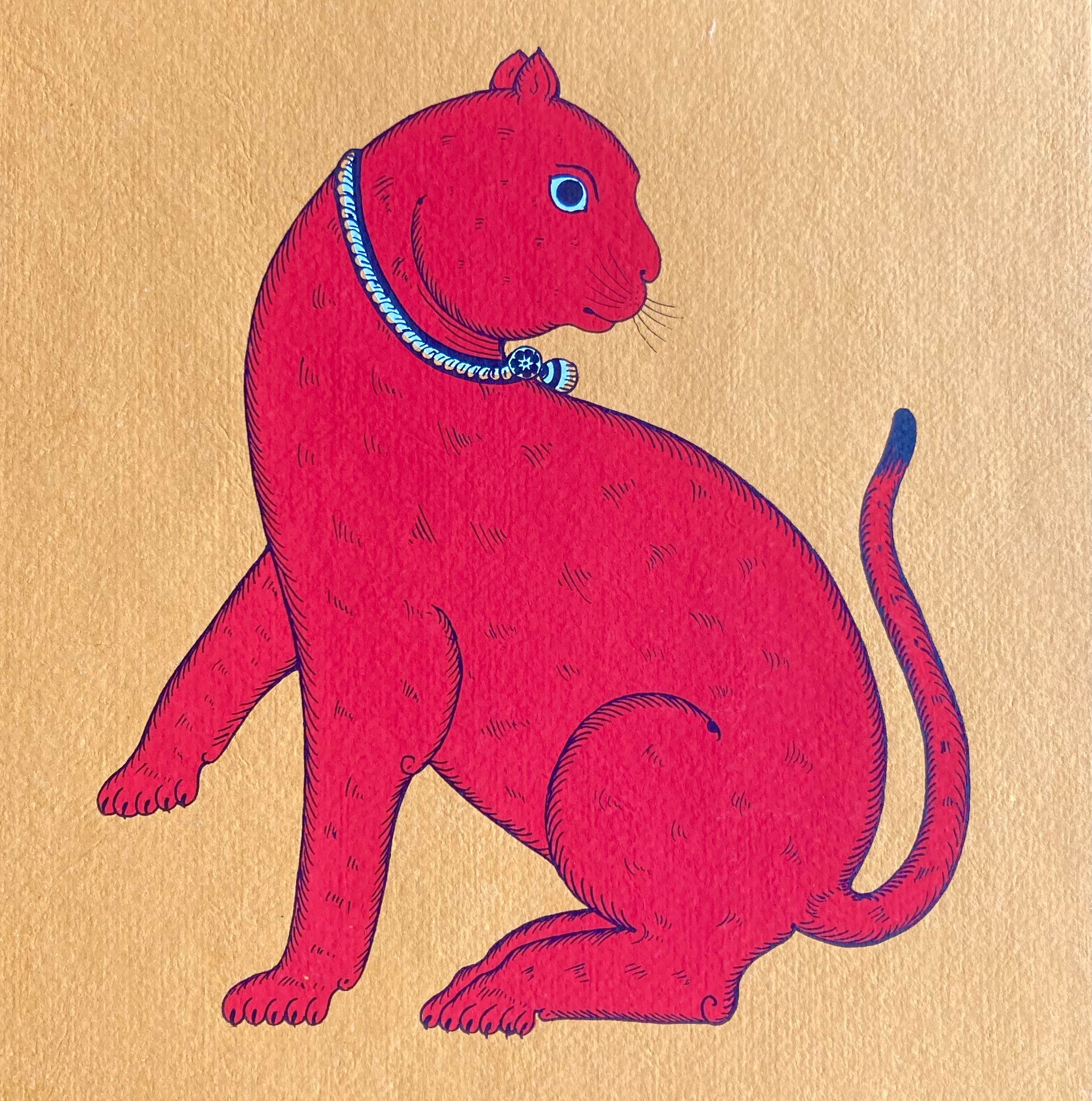 Tara Books “SLOW CAT” スクリーンプリントハンドメイドカード