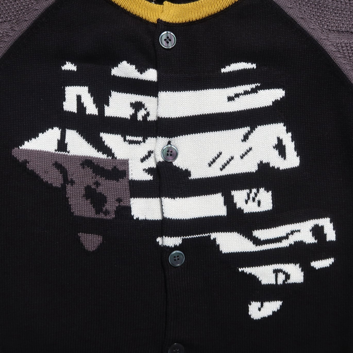 FAKE AS FLOWERS 24AW ANGEL RAGLAN KNIT CARDIGAN (Gray) | Moore 