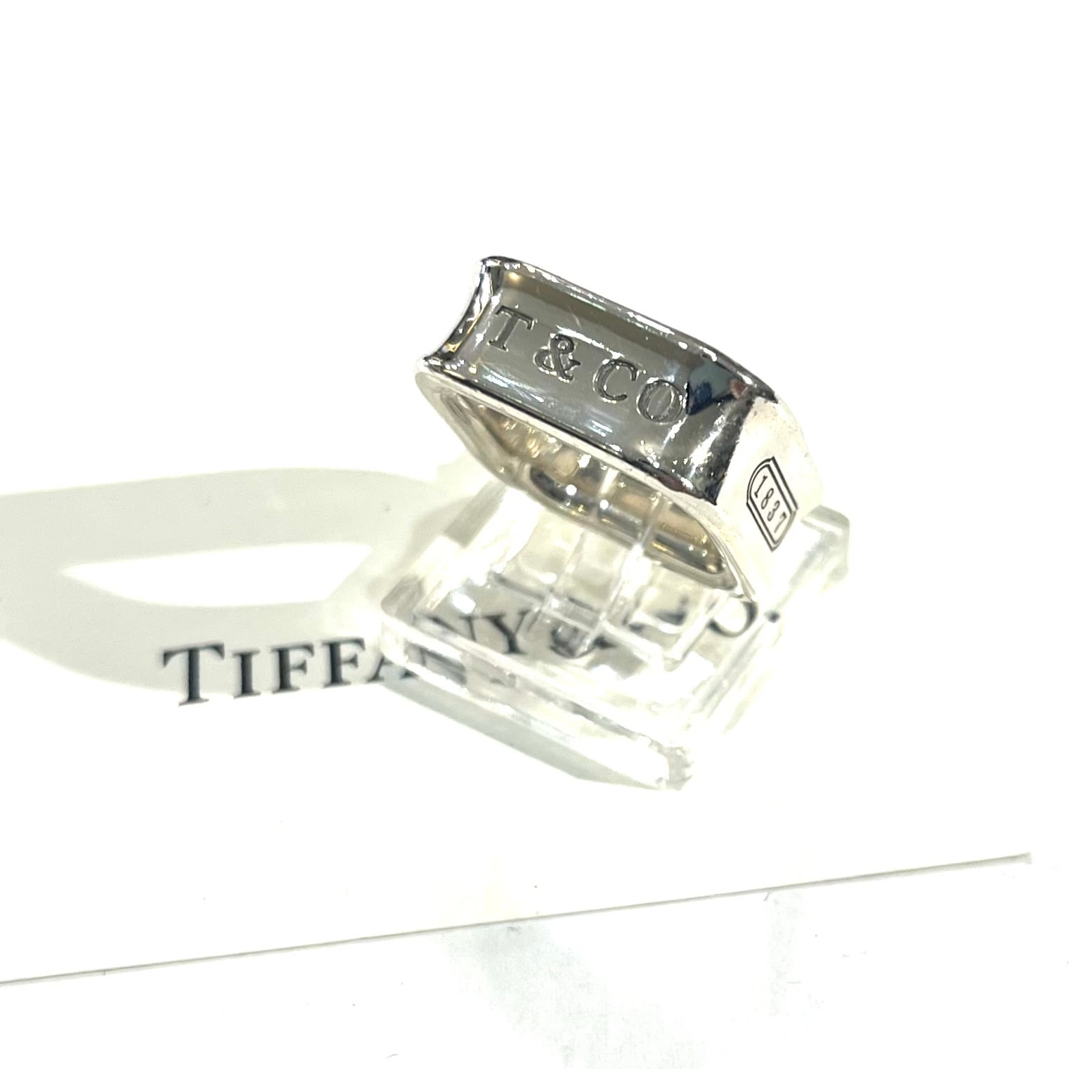 TIFFANY&CO.】【12-13号】2552 T&CO 1837 スクエアリング／シルバー925