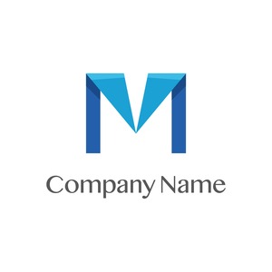 No41 折りたたむM【M、アルファベット、青、シンプル、アプリ、商品、IT、WEB、ネット、テクノロジー】