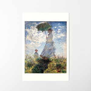 モネ　アートポストカード　散歩、日傘をさす女性
