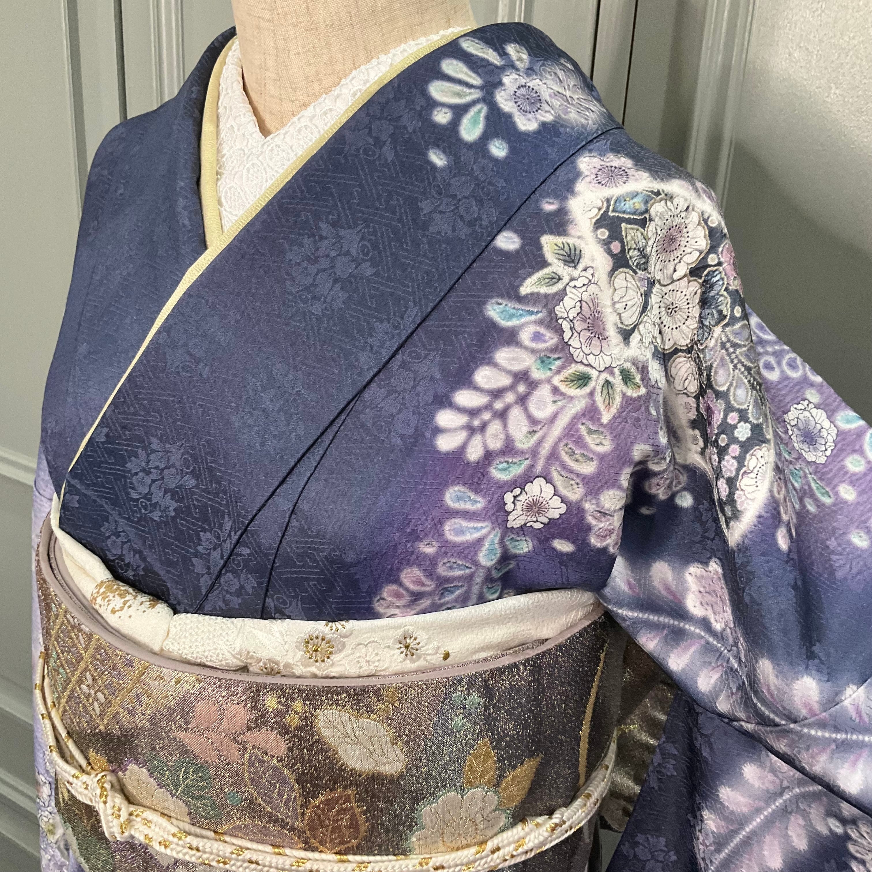 tall＊藤と桜の饗宴＊訪問着セット 辻ヶ花模様 流水 地紙 卒業式 入学