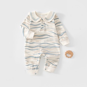 【BABY】ボーダーセーラーロンパース